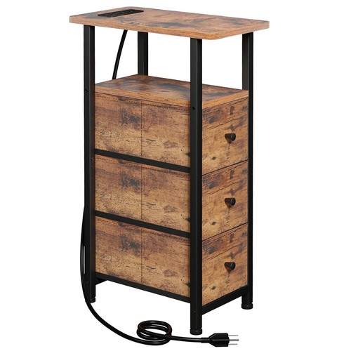 Narrow end table with charging - table,