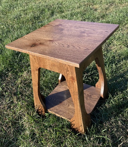 Handmade custom oak end table - end,